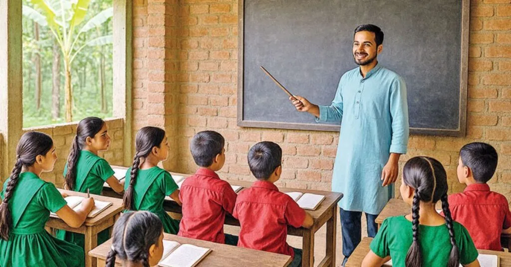 প্রাথমিক বিদ্যালয়ে পাঠদানরত সহকারী শিক্ষক