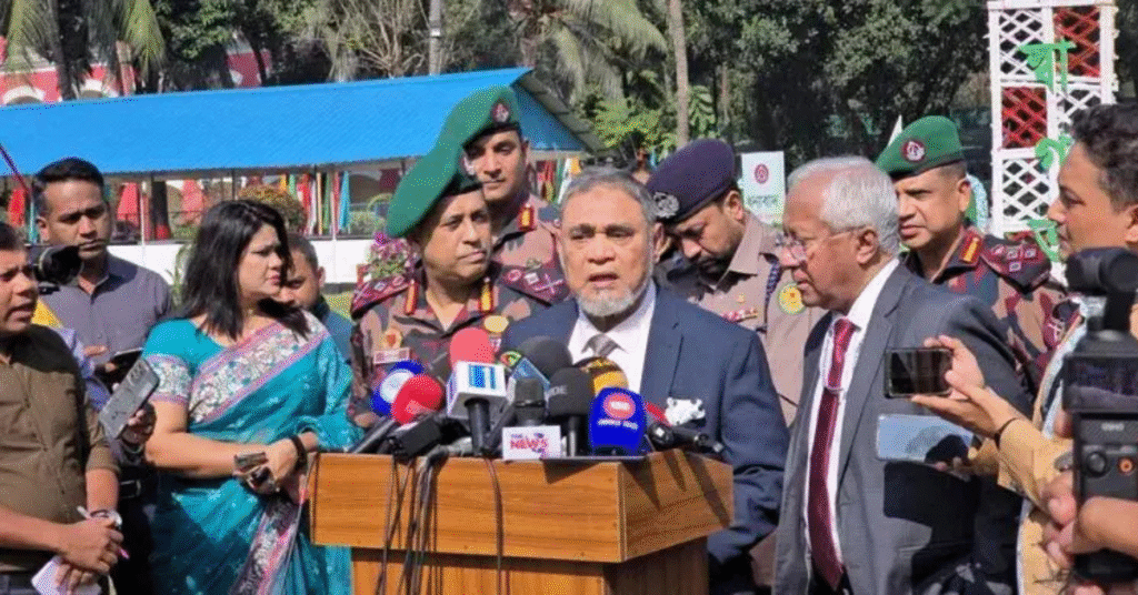 বিজিবির মক এক্সারসাইজ পরিদর্শনে বক্তব্য দিচ্ছেন প্রধান নির্বাচন কমিশনার