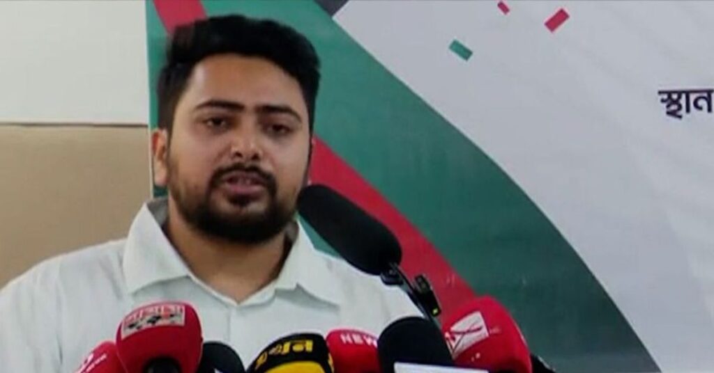 জাতীয় নাগরিক পার্টির (এনসিপি) আহ্বায়ক নাহিদ ইসলাম