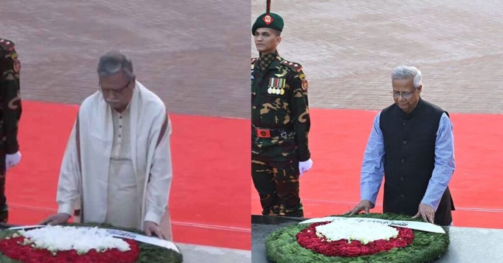 শহীদ বুদ্ধিজীবীদের প্রতি রাষ্ট্রপতি ও প্রধান উপদেষ্টার শ্রদ্ধা রাষ্ট্রপতি মো. সাহাবুদ্দিন ও প্রধান উপদেষ্টা ড. মুহাম্মদ ইউনূস